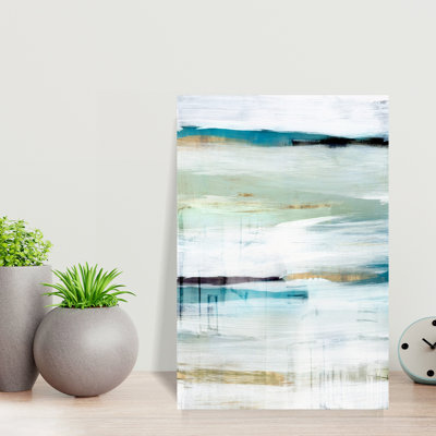 «Tranquil Horizon Over Calm Waters II», art mural abstrait côtier