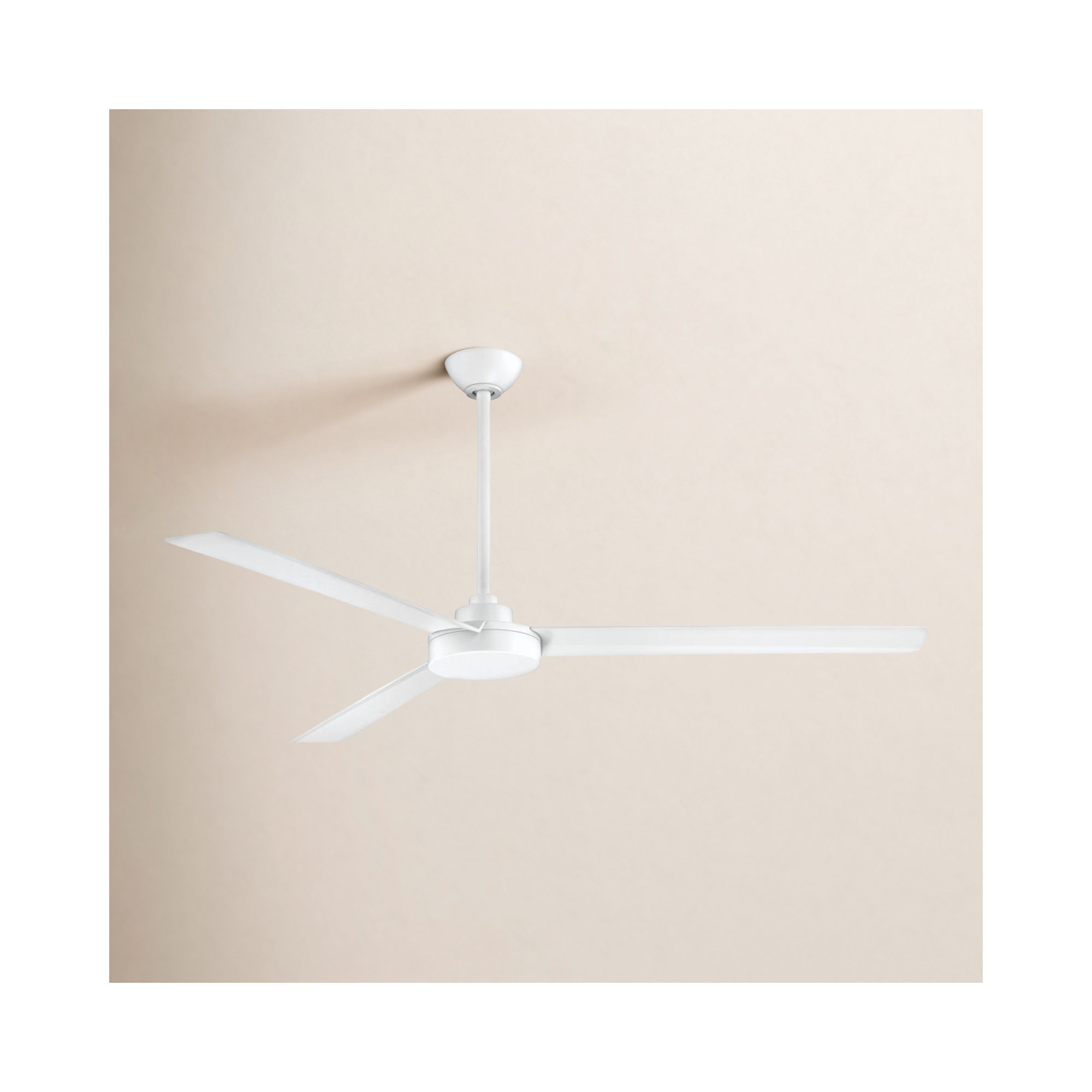 62" Roto 3 - Blade Outdoor Propeller Ceiling Fan with Wall Control, Flat White