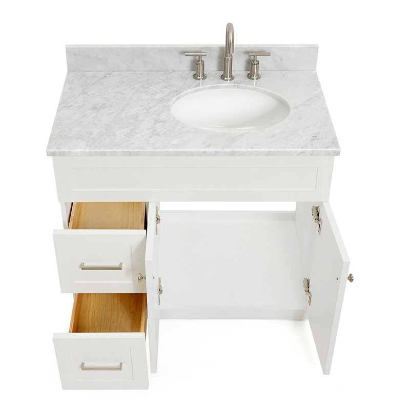 Ensemble de meuble-lavabo simple 37 po Partham, Blanc