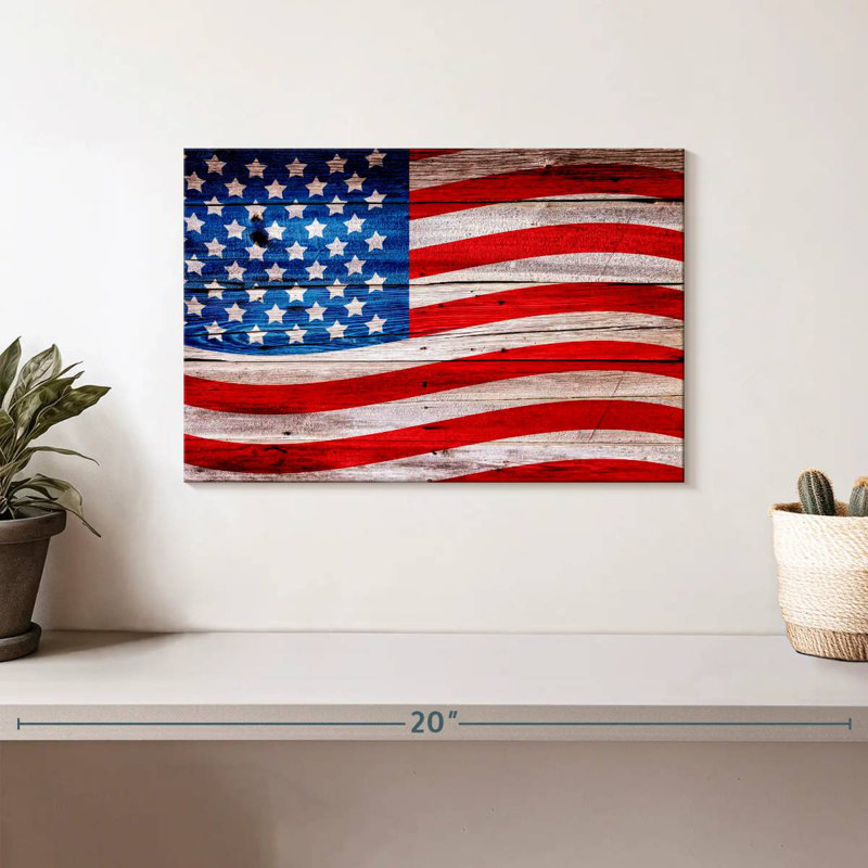 Borges Printed American Flag, 8" H x 12" W