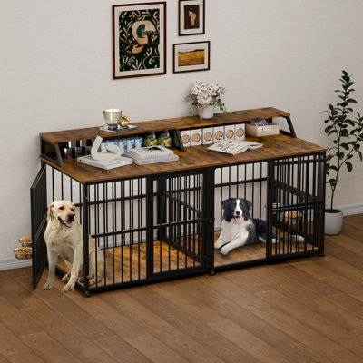 Large Furniture Style Dog Crate With Divider