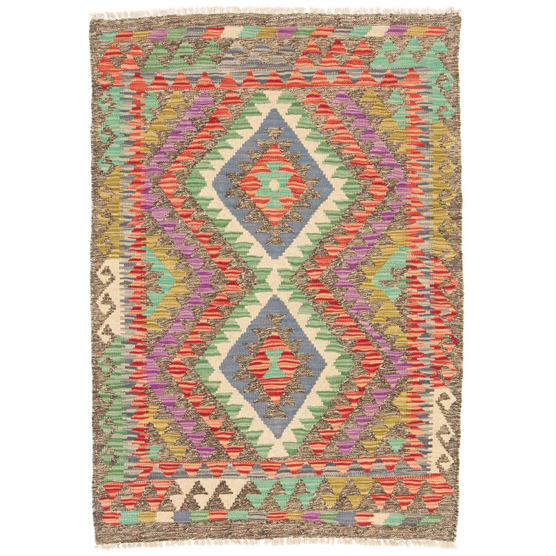 Geometric Wool Hand Woven 83cm X 118cm Area Rug