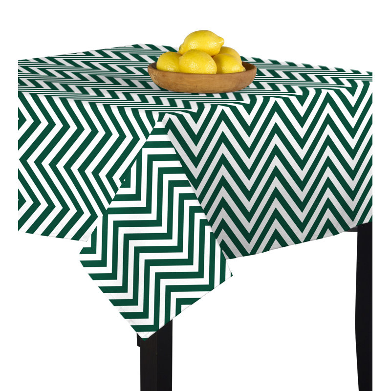Silfa Chevron Tablecloth, 70" x 70", Green