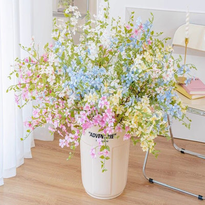 5Pcs 24Inch High-Grade Qilixiang Artificial Flower Home Living Room Office Dining Table Flower Decorative Flower, Wedding Arrangement Art Decoration Plastic Flower Dried Flower Flower Arrangement Decorative Flower
