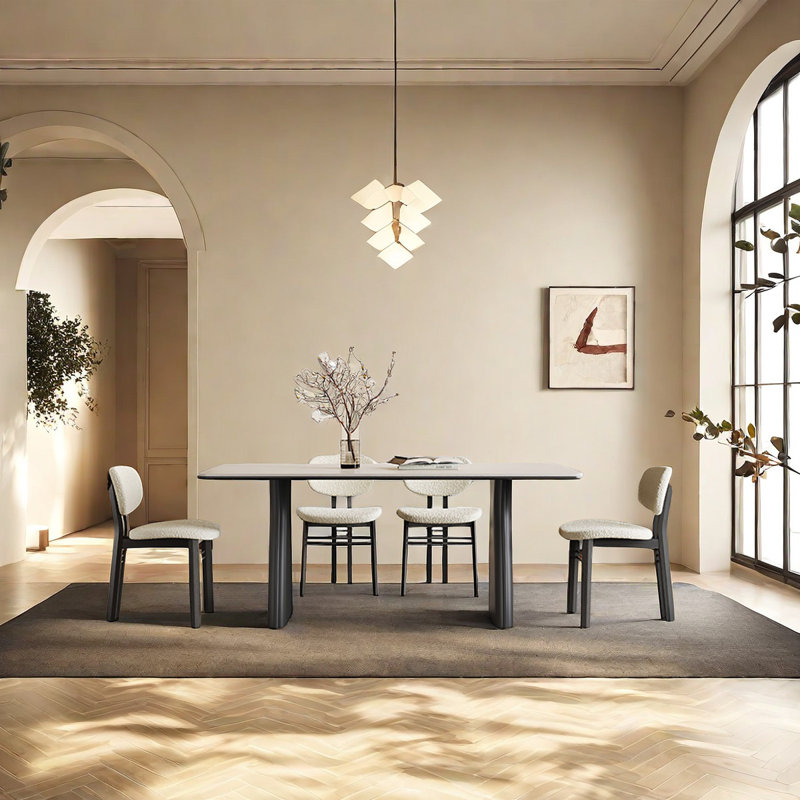 Table de salle à manger Matte Rock - élégante et robuste, H 29,5 po x L 63 po x l 31,5 po