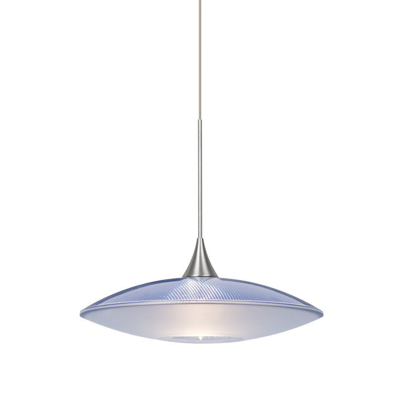 Spazio 1 - Light Single Pendant, Blue, Satin Nickel, LED