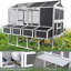 Poulailler avec poulailler, poulaillers pour 10 poulets à l'extérieur avec nichoirs, poulailler en bois avec plateaux coulissants, cage de jardin (95 po x 80 po x 83 po)