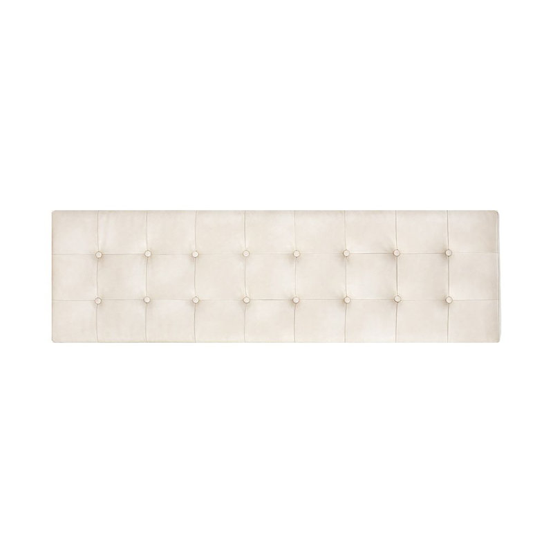 Kenji Upholstered Bench, Cream Performance Basketweave
