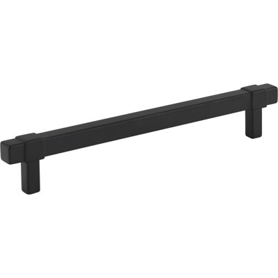 160 Mm Center-To-Center Matte Black Square Zane Cabinet Pull