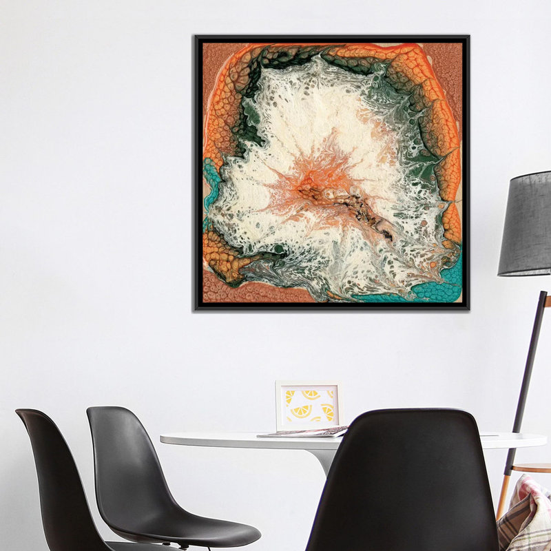 « caldera ii », impression sur toile, H 26 po x l 26 po x P 1,5 po, Toile avec cadre noir, Pas de tapis