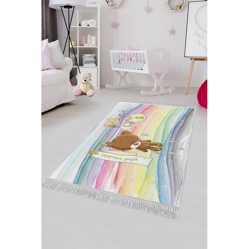 Luxurious Velvet Area Rug, 5.9 x 9.2 Feet | 100% Velvet Fabric, 100% Cotton Sole, 0.4 in Pile Height | Antibacterial, Non-Slip, Machine Washable | Elegant 3D Digital Print for Living Room & Bedroom Decor
