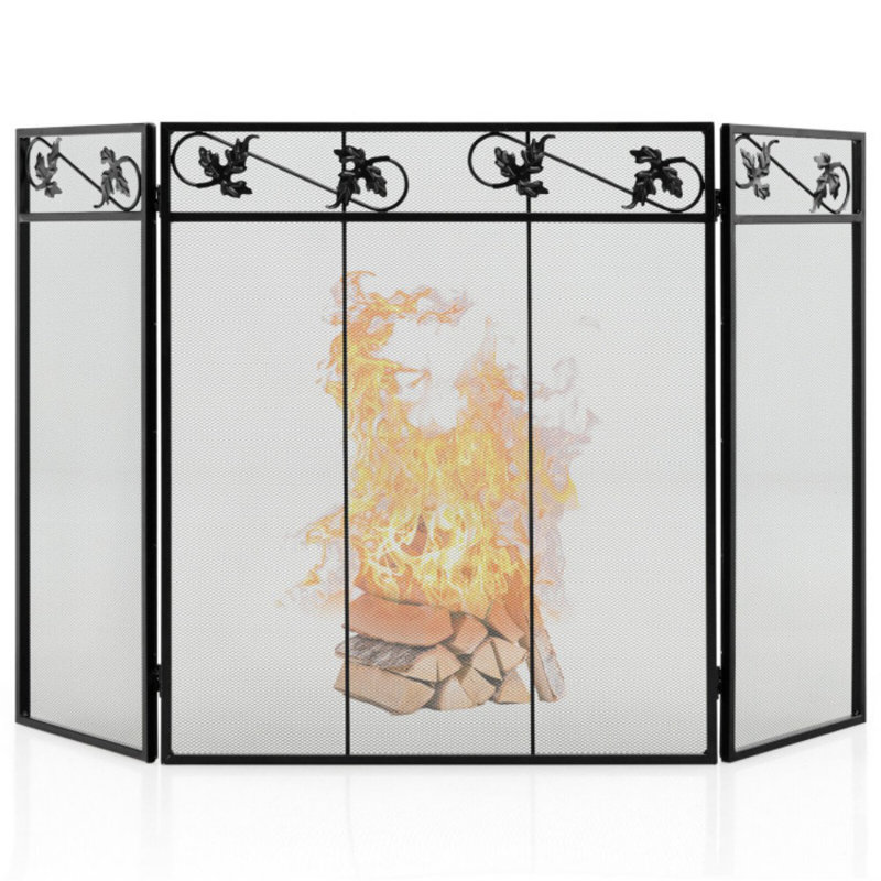 Brynnlea 3 Panel Iron Fireplace Screen