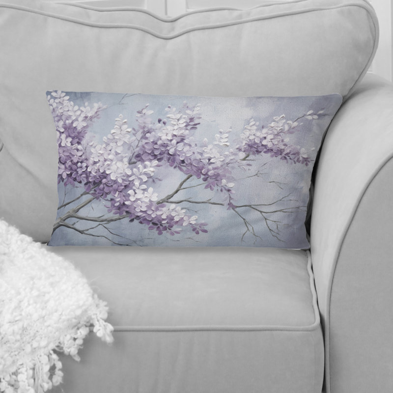 Magnifique coussin lilas Dreamscape IV - Lilas, Rectangle H 12 po x l 20 po