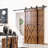 Black Rustic Classic Design Single Track Bypass Two Door Hardware Kit( Door Not Included)-34297650