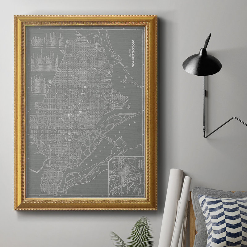 Carte de la ville de Washington, impression sur toile, H 27 po x l 18 po x P 2,5 po