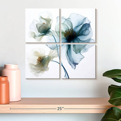 Harnek translucide fleurs de pavot bleues I