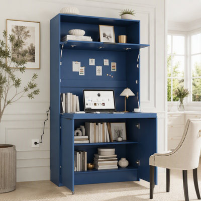 Armoire de cuisine avec comptoir pliable et prise électrique