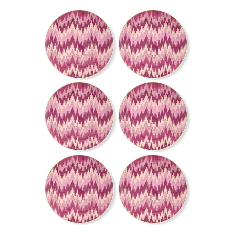 Dhital Dessert Plate, Pink/White/Purple