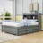 Dylahn Full-Size Modern Platform Bed with Twin Trundle, Drawers, and USB Ports-256398047