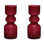 Vase en verre rouge nervuré (ensemble de 2)