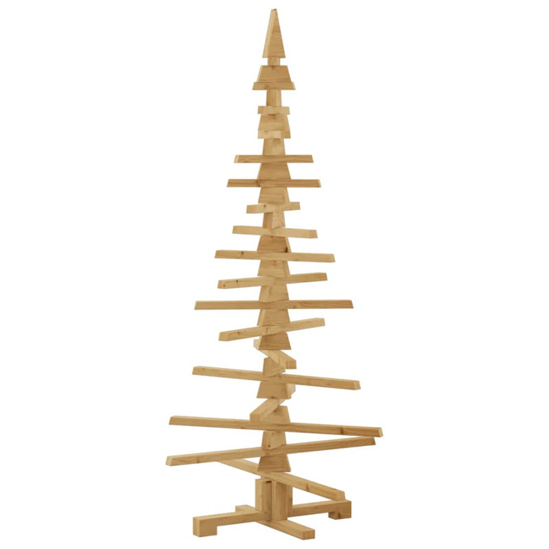 Arbre de Noël en bois vidaXL avec support brun 59,06 po, 4.9"