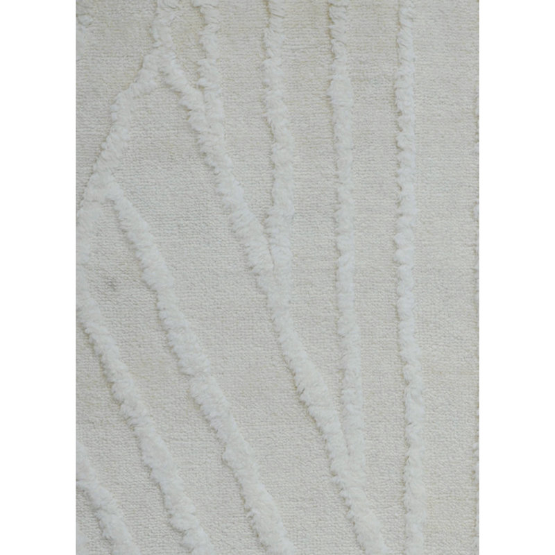 Wool Abstract Area Rug in Ivory, Rectangle 5' x 8'