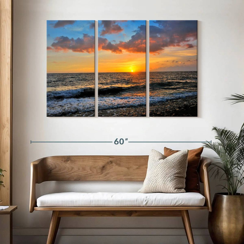 Gillard Tres Palmas Beach Sunset, 32" H x 50" W