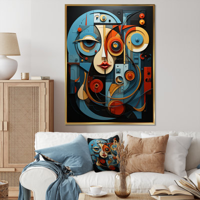 «Cubist Interplay Portrait Collage - Abstract Collages, art mural sur toile