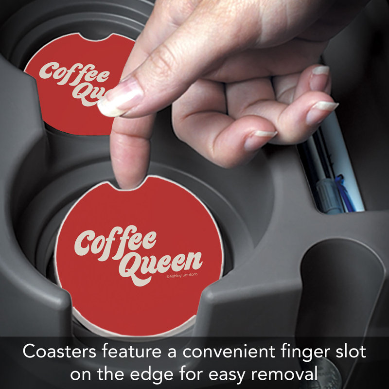 Sous-verre simple pour voiture Coffee Queen