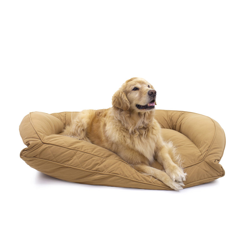 Lit pour chien matelassé en microfibre, Moyen (l 36 po x P 27 po x H 10,5 po), Selle