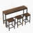Counter Height Extra Long Dining Table Set With 3 Stools Pub Kitchen Set Side Table With Footrest-984863346-984863344