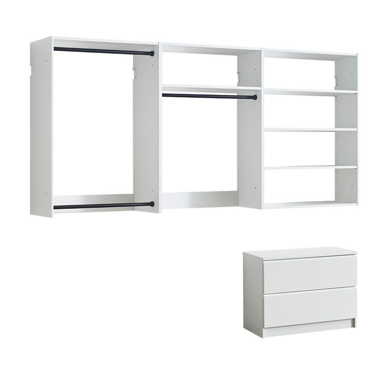 Freestanding Walk in Wood Closet System, White