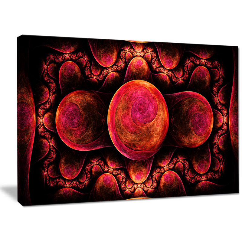 « red exotic fractal pattern », impression sur toile tendue, H 30 po x l 40 po x P 1 po