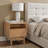 Eric Oak Manufactured Wood Nightstand and End Table with Storage