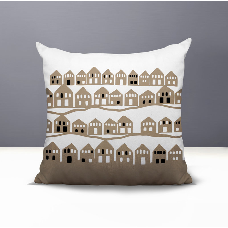 Coussin carré intérieur / extérieur Amiro, Beige, Carré 17 po