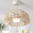 20" Bohemian Rattan Ceiling Fan With Dimmable LED Light, 6 Speeds & Remote Control For Bedroom/Nursery