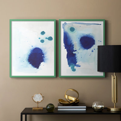 Pièce de rechange bleue I-Premium, reproduction encadrée - prête à être accrochée - aucun clou requis - aucun clou requis