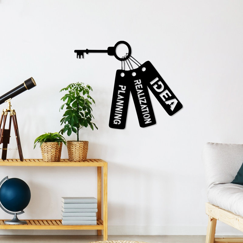 Élégant accessoire mural décoratif en métal, finition noire, 22,4 po x 27,6 po | Fabrication 100% métal, épaisseur: 0,06 po | Léger à 1,3 lb, parfait pour la décoration intérieure et l'esthétique moderne, facile à accrocher