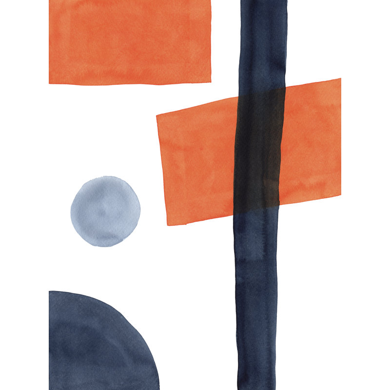 «Sunset Abstract Shapes II» par J: L Design - impression sur toile tendue, H 16 po x l 12 po