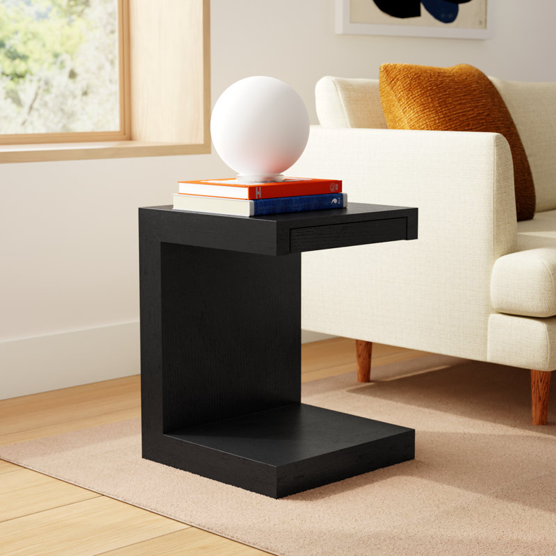Zebulon Storage End Table, Black