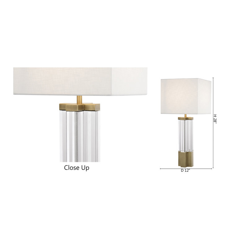 Blanchard 1-Light Metal Table Lamp With A Shade, Antique Brass