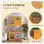 Niche pour chat 74 po en bois résistant aux intempéries et sur roulettes 74 po, cage d'extérieur pour chat avec capacité de poids élevée, maisonnette pour chaton, orange-116225374