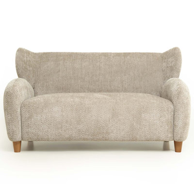 Fauteuil d'appoint avec dossier incurvé et tissu chenille