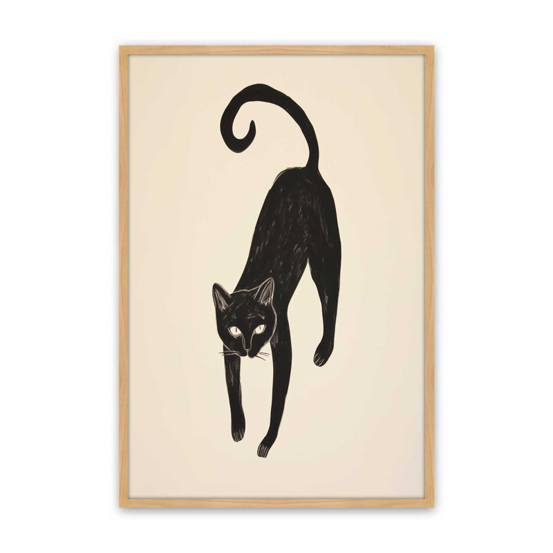 «Black Cat Portrait In Matisse» par Cocoon Design, reproduction d'art sur toile, H 16 po x l 12 po, Tanné