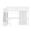 Lit mezzanine double avec bureau et escalier, lit mezzanine en bois avec station de charge, bibliothèque, armoire, portes et tiroirs-1072286286