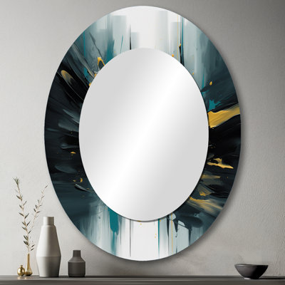 Miroir mural moderne jaune et vert Essence Of Modernity I