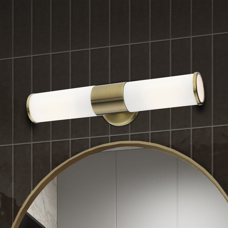 Éclairage pour salle de bain à 2 lumières à intensité variable Collingwood, Laiton antique