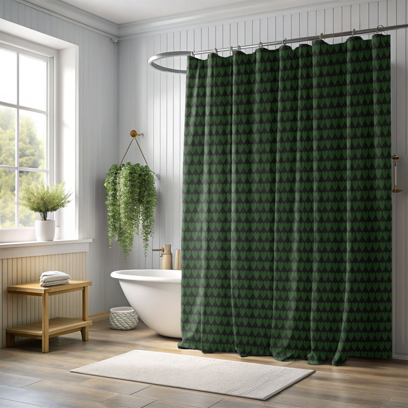 Rideau de douche Snug - Premium, Vert foncé, H 74 po x l 71 po