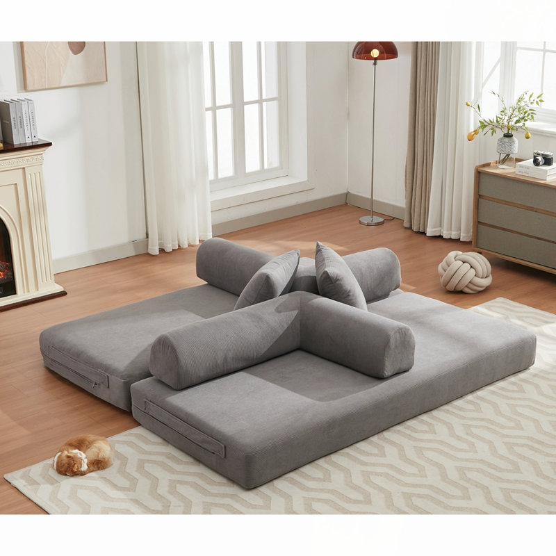 Canapé-lit pliant convertible 78,5 po, Gris