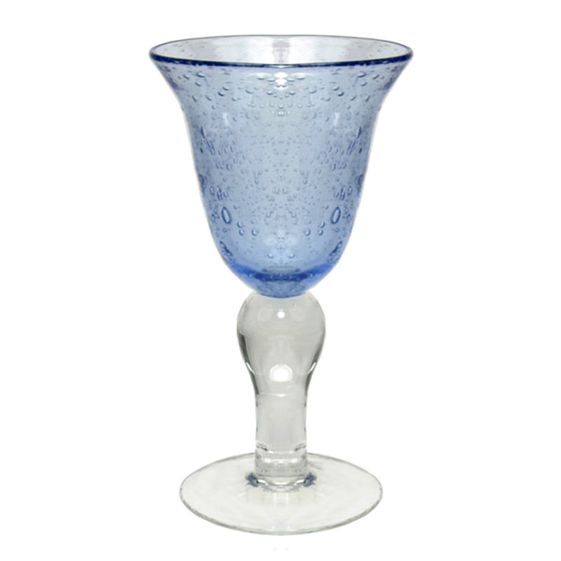 Abingdon 14oz. Handmade Crystal Goblet Set, Light Blue